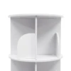 2/4-Tier Wooden Rotatable Bookshelf - 360°Display Floor Standing Storage Rack, White Multifunctional Bookshelf Organizer 6