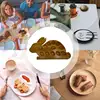 Bunny Serving Tray Bunny Shaped Kitchen Platters Easter Wooden Serving Charcuterie Boards Spring Decorative Snack Cheese Dish 5