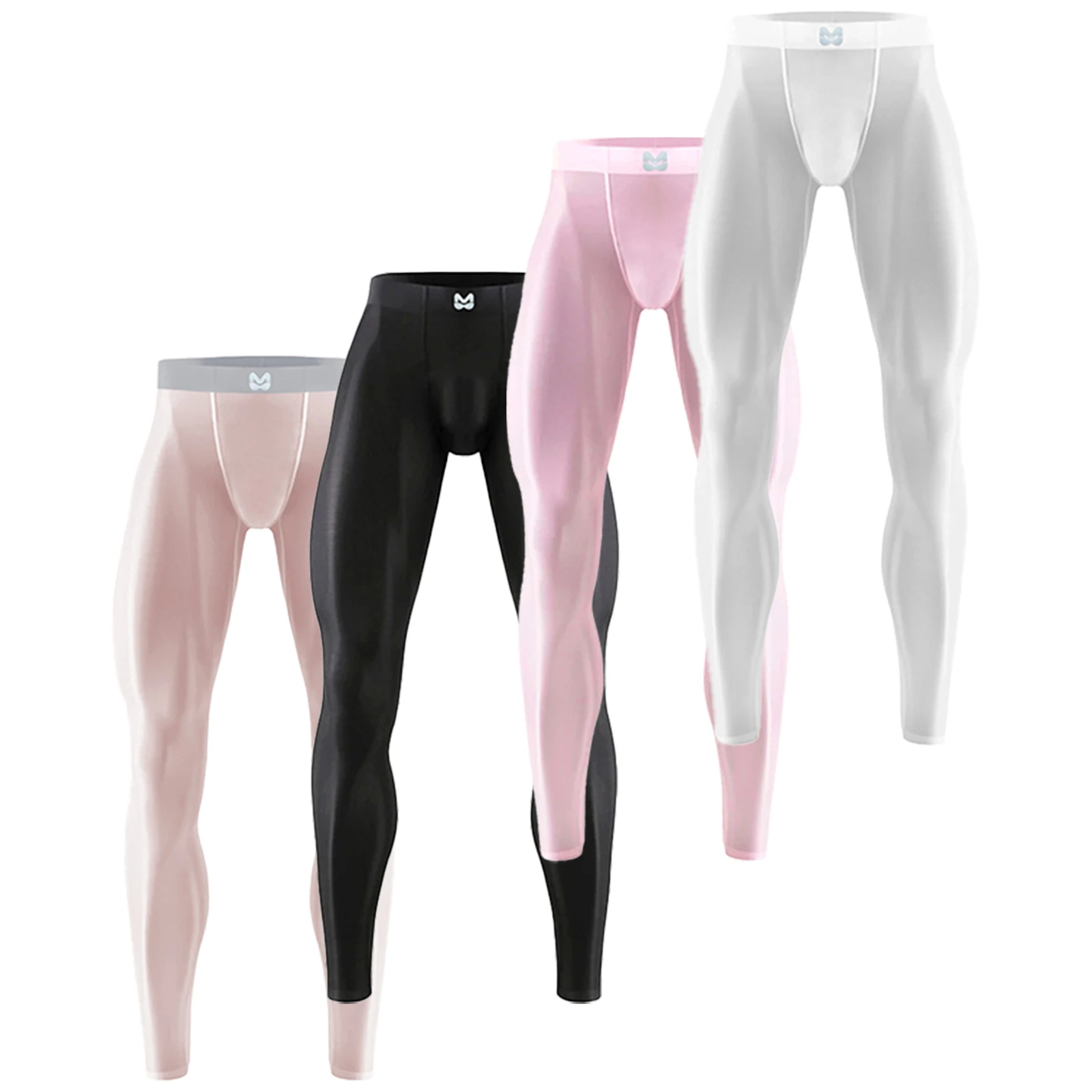Mens silky yoga fitness leggings bulge pouch pilates seamless stretchy bodybuilding tights pants gym sports cycling fitness