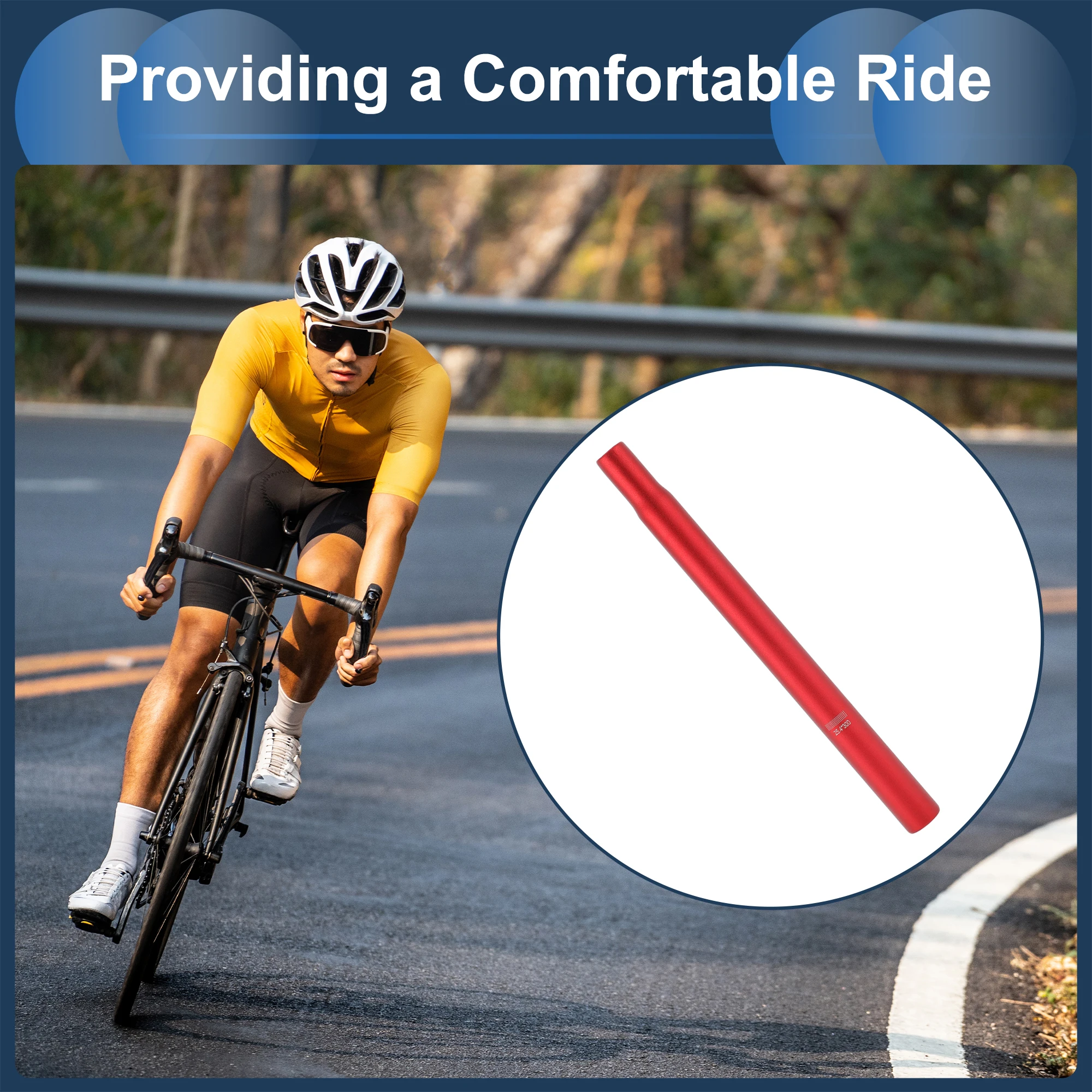 X Autohaux Bike Seat Posts 25.4 27.2 28.6 30.8 31.6x300mm 350mm 400mm 450mm Lightweight Saddle Post Seat Tube Red Aluminum Alloy