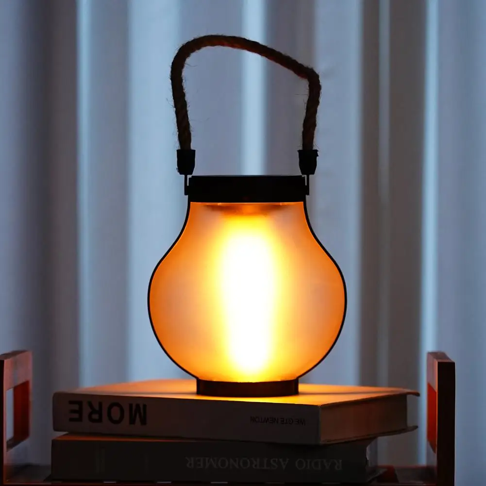 Solar Flame-Effect Lights — Flickering Garden Lantern