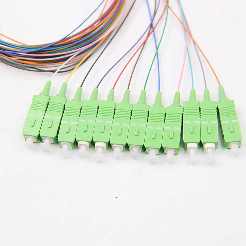 Fiber Optical Colorful Pigtail SC/APC 12 Colors 0.9mm Single Mode Fiber Pigtail 1.5M 12 Cores fiber optical pigtail