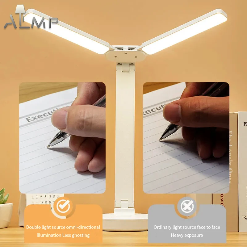 

2022 Eye Protection Lights Nordic Lamp Reading Lamp Double-head Table Lamps College Dorm Bedroom Lamp Modern Table Lamp