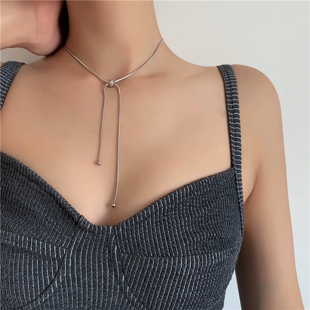 Simple Fashion Adjustable Snake Chain Necklace Gold Clavicle Chain Titanium Steel Jewelry for Woman Accessory Never Fade