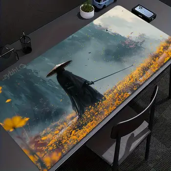 Samurai Warrior Mouse Pad Gamer Computer Accessories Keyboard Table Mat Large Mousepad Company Gaming Laptop Desk Accessory Pc
