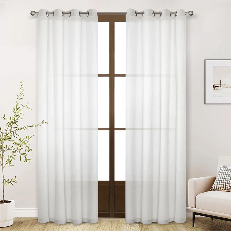 Custom Made Linen Semi-blackout Curtains For Kitchen Bedroom Solid Color Window Curtains for Living Room - Image 5