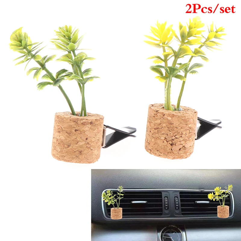 Cute Vent Clip Succulents with Essential Oil Car Plant Vent Decor Air