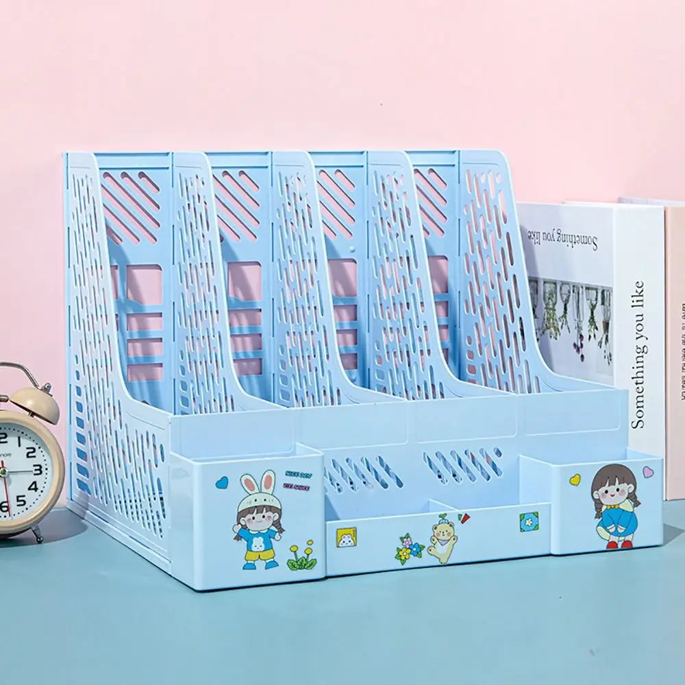 1Pcs Large Capacity Desktop File Rack A4 Document Certificates Thickened File Holder Tray Multi-layer Plastic