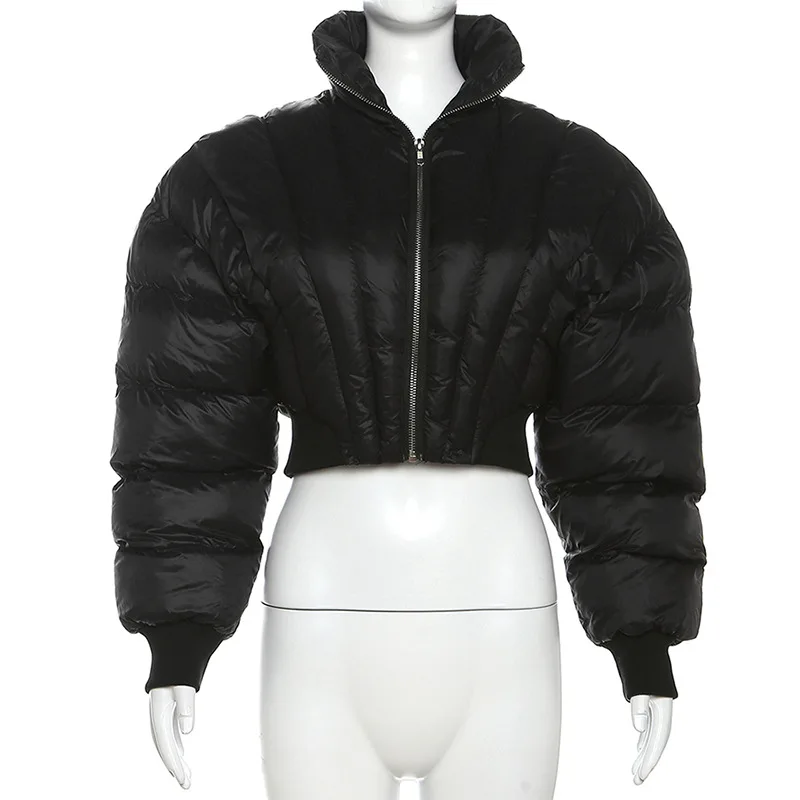 Thick Cotton Padded Jackets Bubble Solid Zipper Warm Coats 2023 Autumn Women's Cold Coats Winter Female Fashion Casual Outerwear