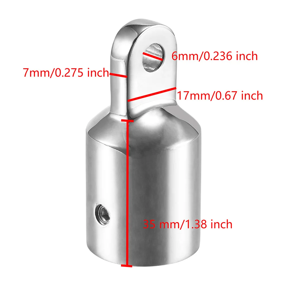 Marine Grade 316 Stainless Steel Bimini Top Jaw Slide and Eye End Cap, Fits 7/8 inch /22 mm OD Round Tube Hardware(1/2/4 Pcs)