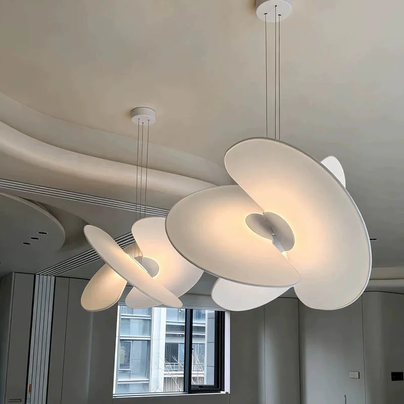 Lámpara Colgante Moderna de Seda Estilo Italiano Minimalista, Diseño Nórdico, Blanca, para Loft, Villa, Sala de Estar, Hotel