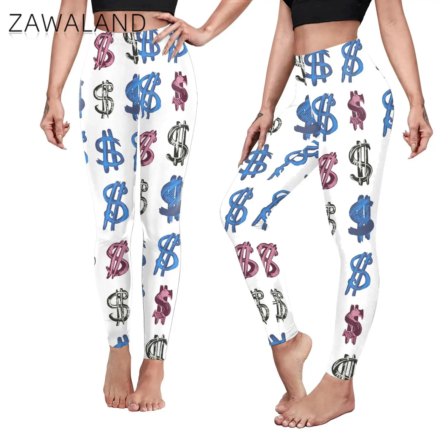 

Zawaland Fashion Slim Women Leggings 3D Digital High Waist Casual Pencil Ladies Fitness Push Up Punk Gothic Harajuku Leggings