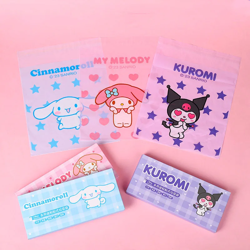 

Cartoon Sanrio Sticky Garbage Bags Kuromi Accessories Cute Beauty Kawaii Anime Home Office Durable Multi-Purpose Toys Girls Gift