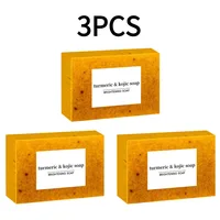 Savon artisanal au curcuma pour le visage et le corps, contrôle du sébum, gingembre, citron, acide kojique, nettoyage en profondeur, soin du visage, nettoyant, 1/3/5/10 pièces 6