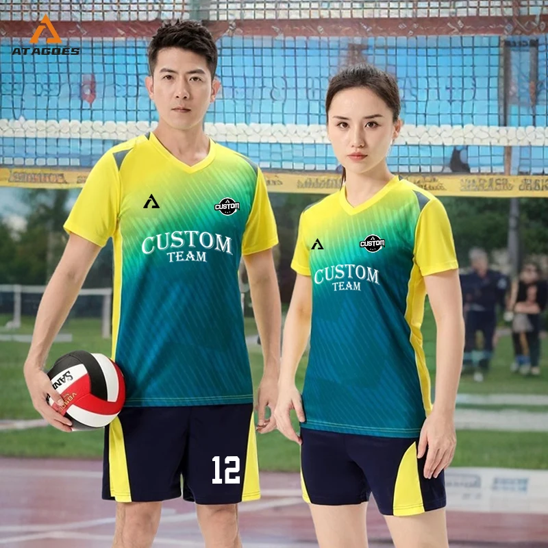 Man Volleyball Jersey Quick Dry Printing Embroidery Women Volleyball Kits Youth Team Uniforms 854+855