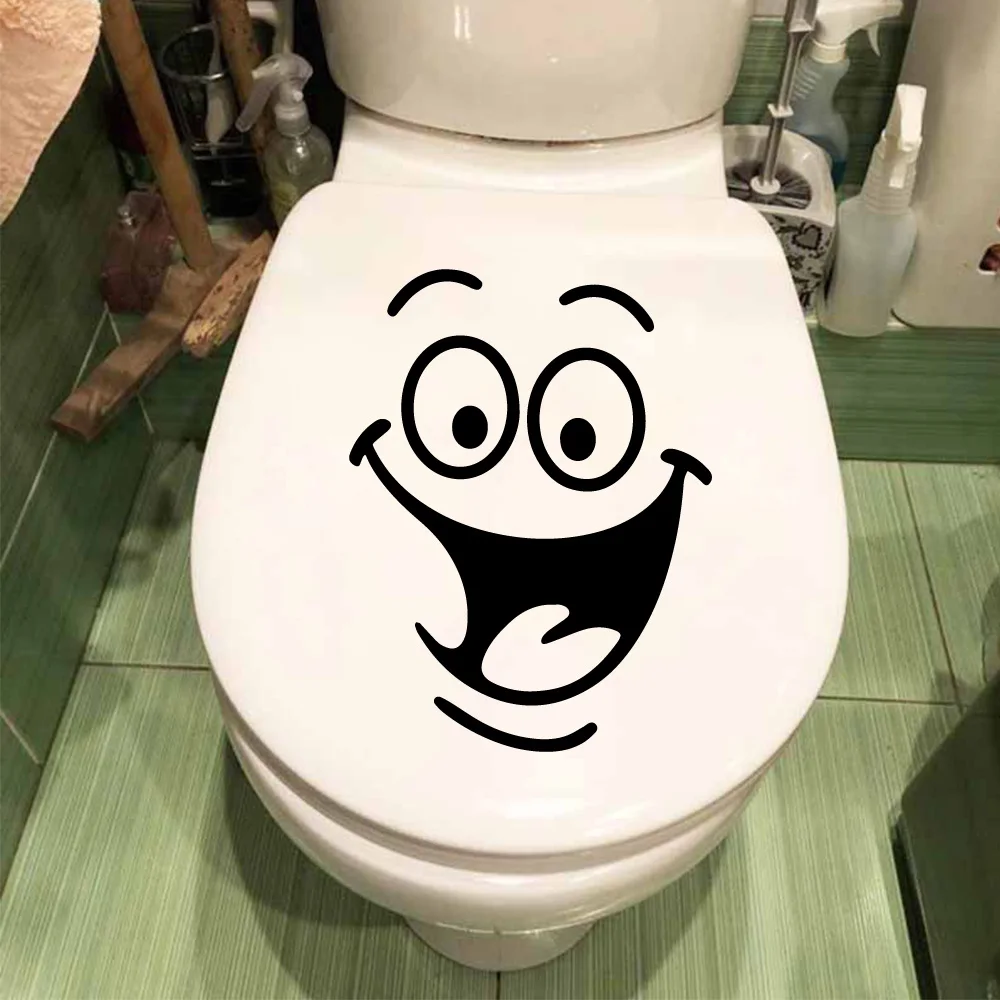Toilet Label Sticker Cartoon Sticker Waterproof Vinyl Wallpaper Home Decor WC BackgroundDIY 1pc wall stickers toilet stickers