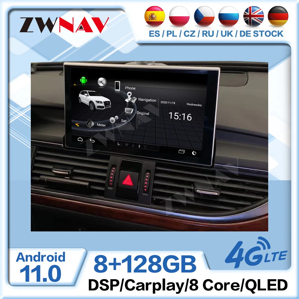 

Carplay Screen For AUDI A6 2012 2013 2014 2015 - 2018 Radio Android Audio Stereo Auto GPS Automotive Multimedia Player Head Unit