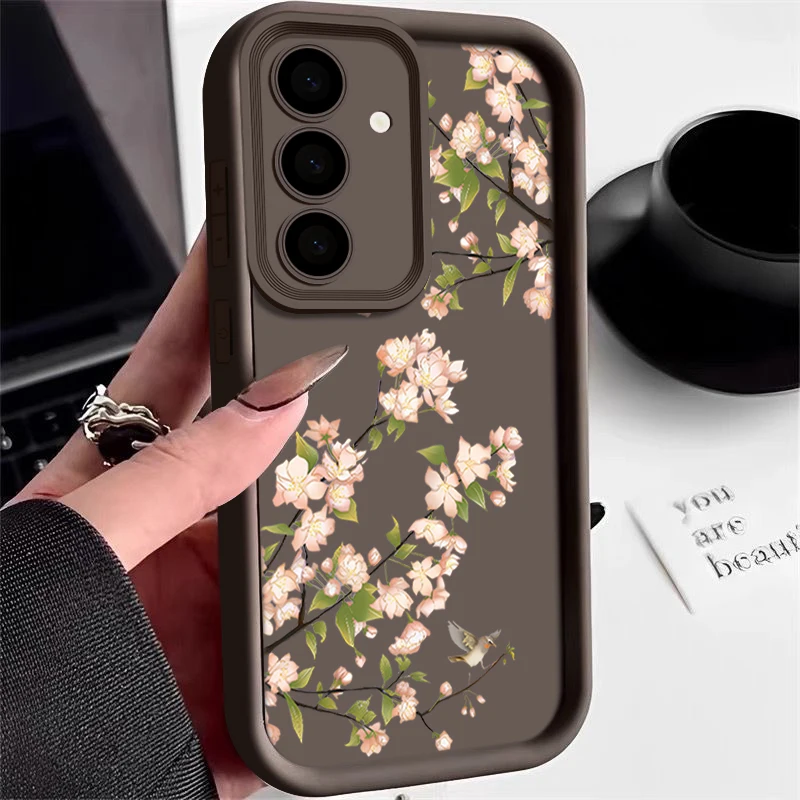 Pink Floral Soft Phone Case Cover