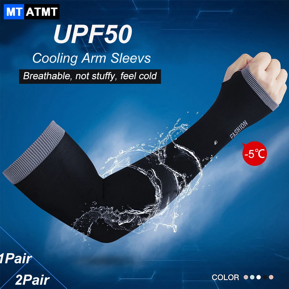 MTATMT 1Pair/2Pair UV Sun Protection Cooling Arm Sleeve Cover Arm Cooler Warmer For Running Golf