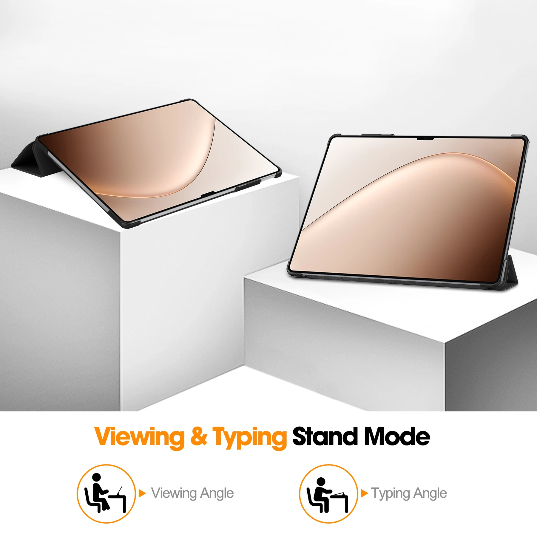 Tri-Folding PU Leather Flip Stand Cover with Auto Sleep