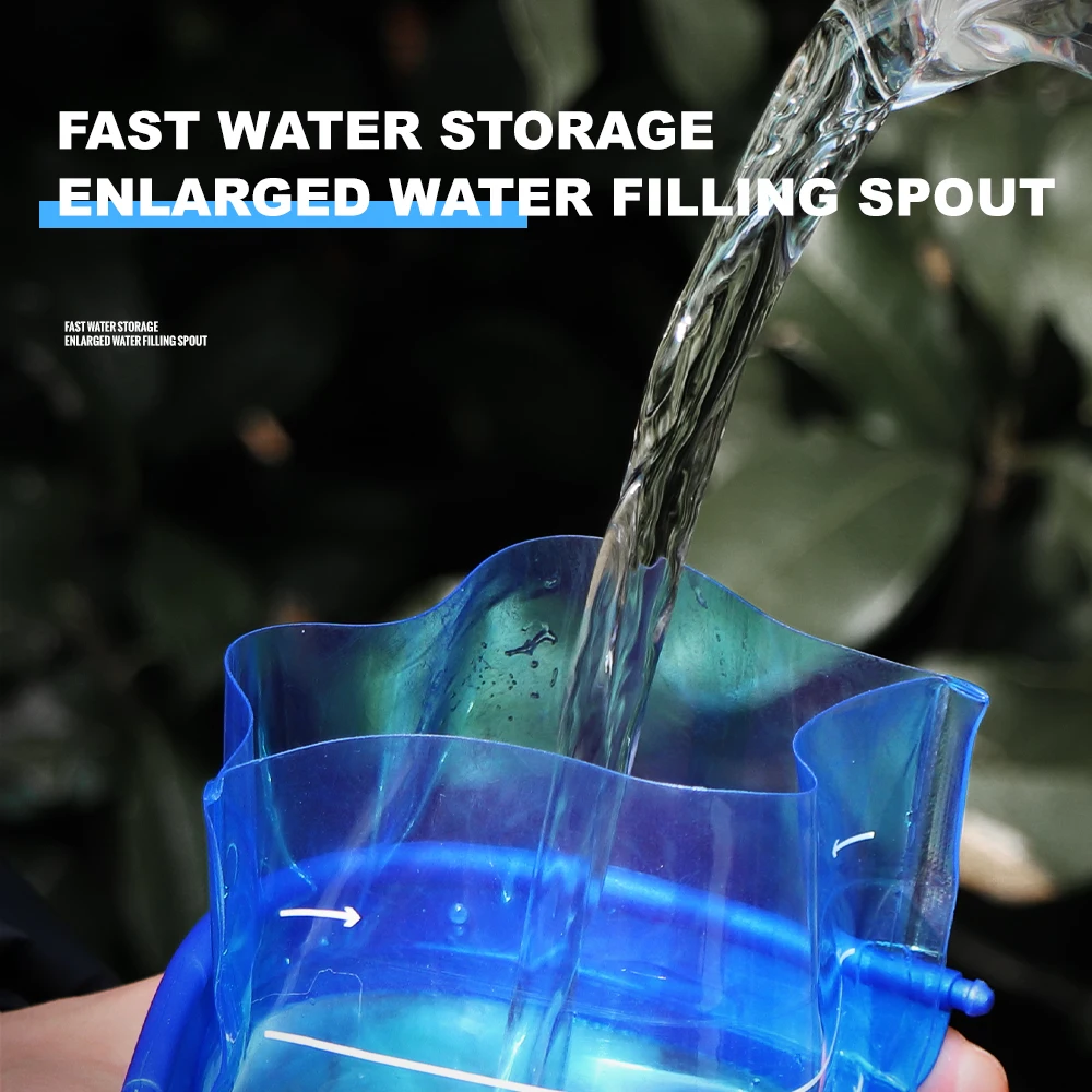 WRELS 1L/1.5L/2L/3L Large Capacity Outdoor Backpack Drinking Water Bag Outdoor Cycling Camping Foldable Water Bag