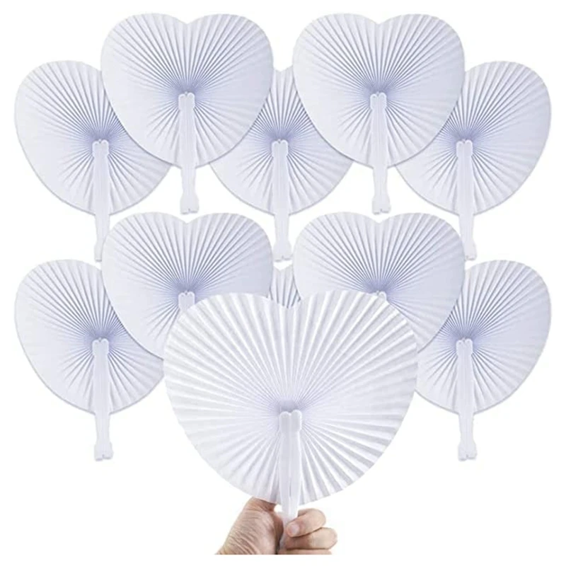 

12Pcs Paper Folding Fan Round Heart Wall Decoration Gift For Guests Anniversary Birthday