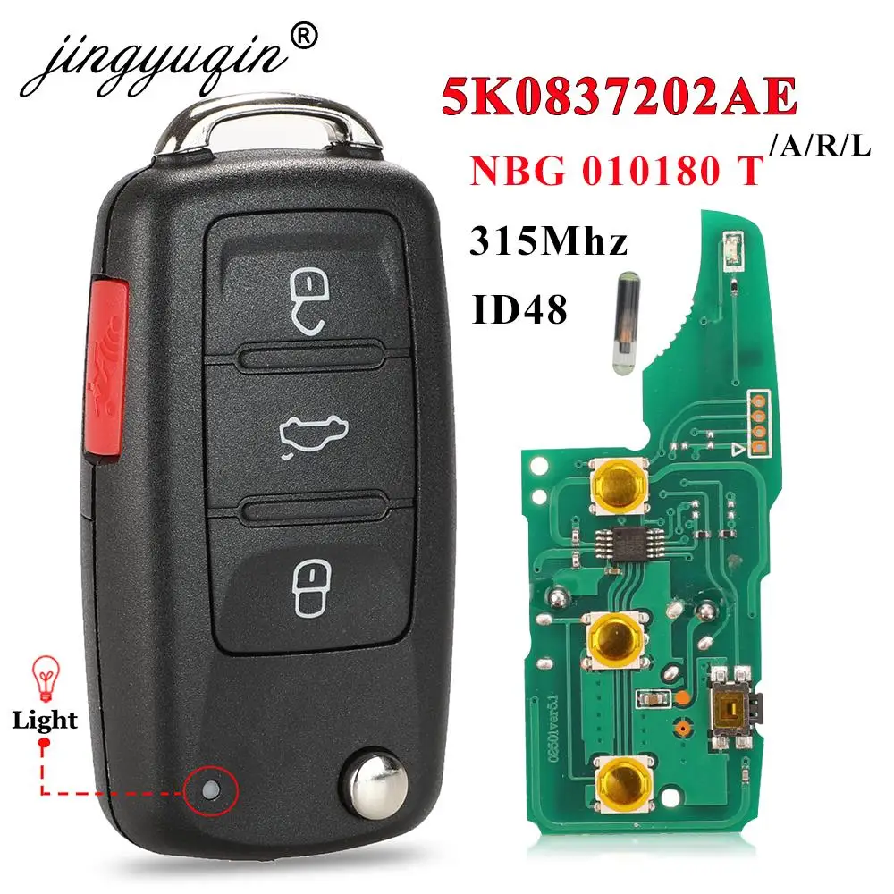 315เมกะเฮิร์ตซ์5K 0837202 AE/A/R กุญแจรีโมทสําหรับ VW Jetta CADDY EOS GTI Golf Passat Tiguan Touran Beetle Transporter Multivan Caravelle