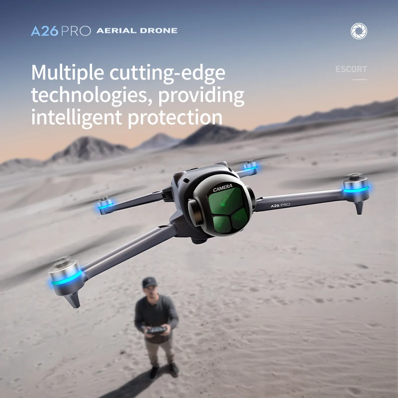 Lenovo A26 Pro Drone 4K HD 8k Тройная камера FPV Бесщеточный двигатель Предотвращение препятствий Складной RC Quadcopter Профессиональная антенна thumbnail 3