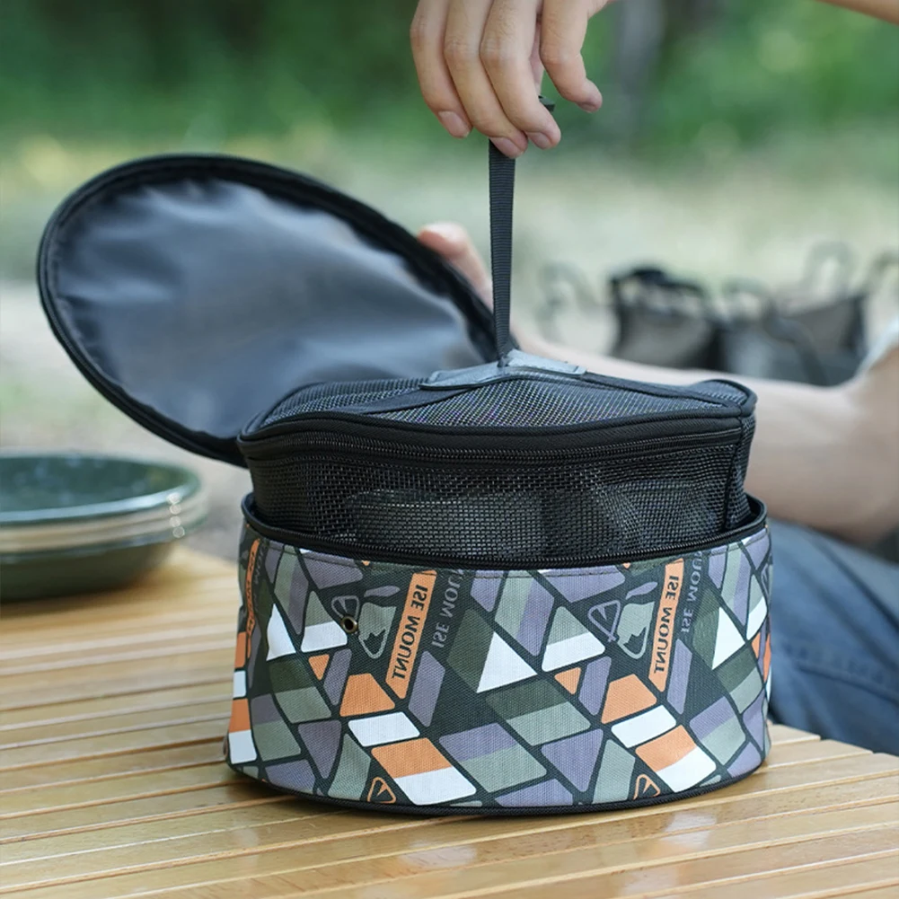 Outdoor Camping Gas Canister Storage Bags Portable Picnic Cookware Tableware Utensils Pouch Camping Stoves Cutlery Organizer Bag