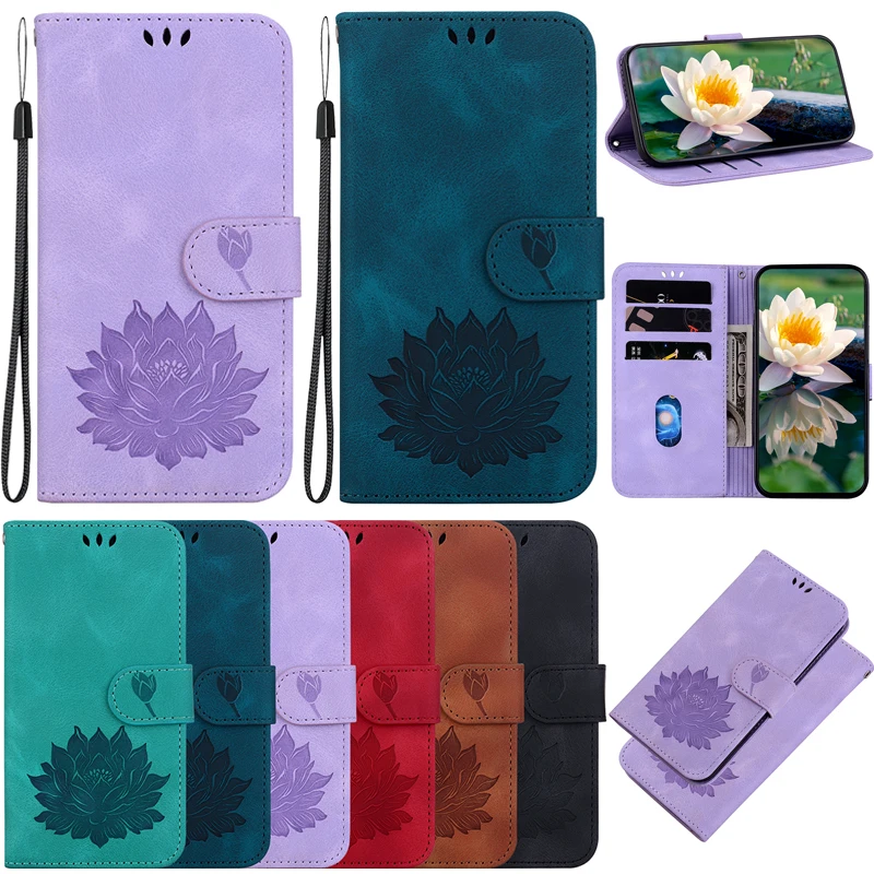 Deluxe Leather Flip Wallet Case with Stand Function - Protective Cover