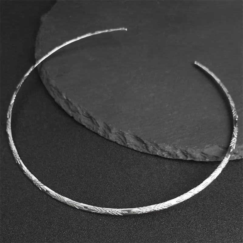Fashion Creative Neck Cuff Choker Torques Necklace for Women Stainless Steel Silver Color Open Collar Adjustable Jewelry colar