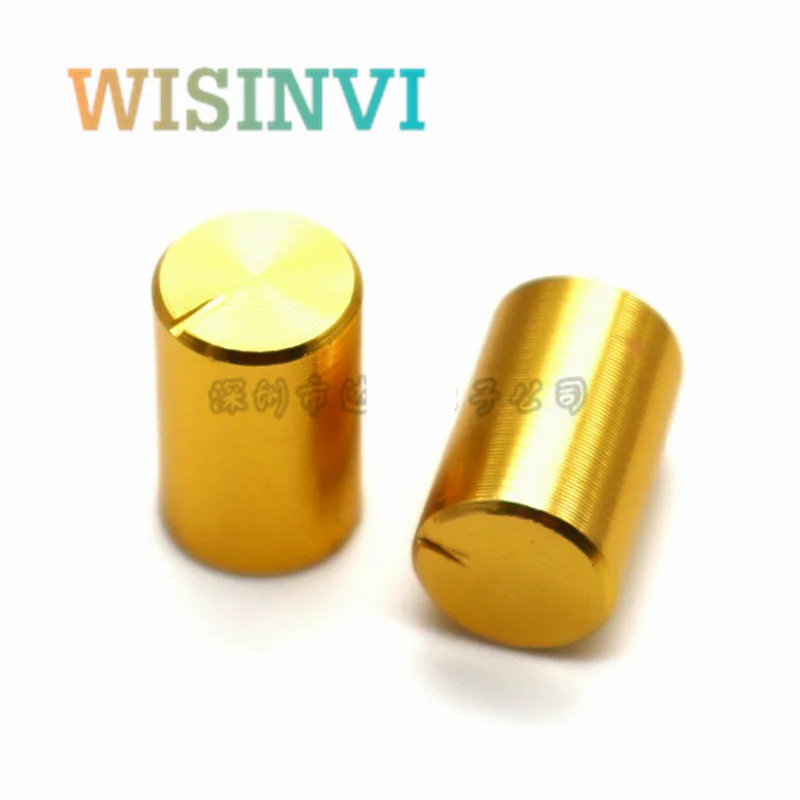 10 Stück 10*15mm Schwarz-Silberne Aluminiumlegierung Drehknopfkappen 10mm*15mm Innenloch 6MM für Verstärker Audio-Lautstärke Potentiometer DIY-Knopf – Detail 7
