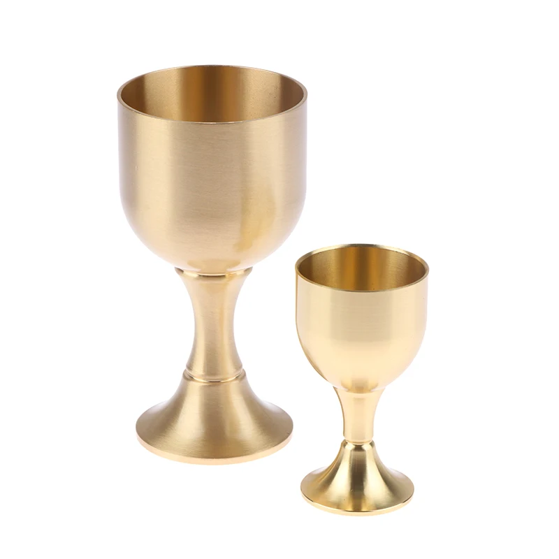 Brass Chalice Cup Cocktail Glass Wine Goblet Brass Beverage Tumbler Goblet Metal Liquor Tumbler For Party Home Accessories