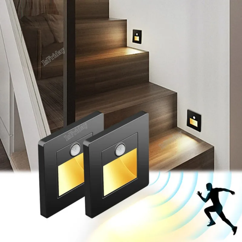 

Motion Detector Sensor Led Stair Light Infrared Human Body Induction Lamp Recessed Steps Ladder Staircase Bedroom Decoration