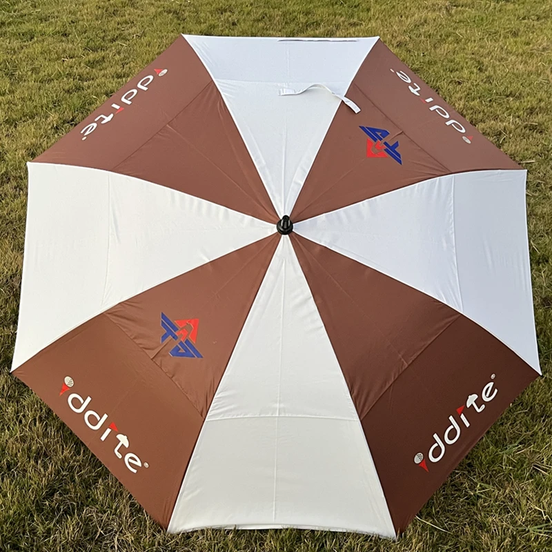 Double layered golf umbrella with long handle, sun protection, semi-automatic, wind resistant and sturdy, high-end GOLF umbrella