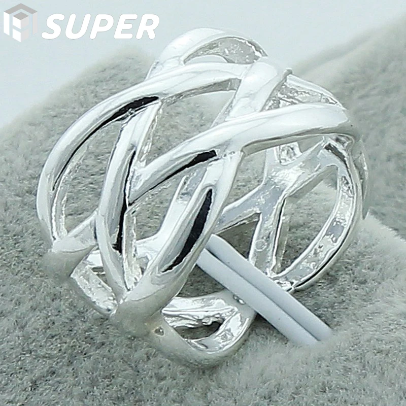 

925 Sterling Silver Cross Intertwined Ring For Women Wedding Engagement Party Fashion Charm Jewelry