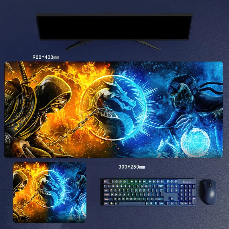 

30/60/70/80cm Mortal Kombat 11 Arcade Game SUB-ZERO Scorpion HD Rubber Mouse Pad Locking Edge Desk Mat Mice Computer Peripherals