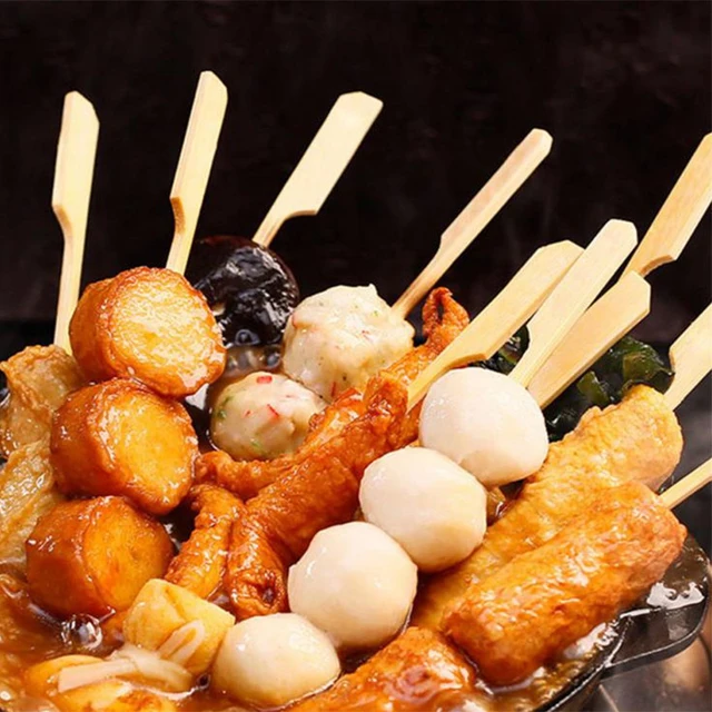 100Db Eldobható Bambuszpálcák Grillező Szerszámok Természetes Bbq Bambusz Nyárs Kempingparti Kabob Gyümölcs Koktélparti Tools - Image 6