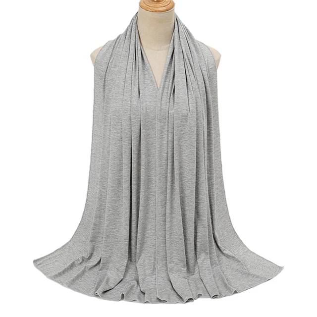 Écharpe Hijab en Jersey de coton Modal de qualité supérieure, châle musulman Long, Turban doux uni, bandeau pour femmes, bandeau africain 170x60cm