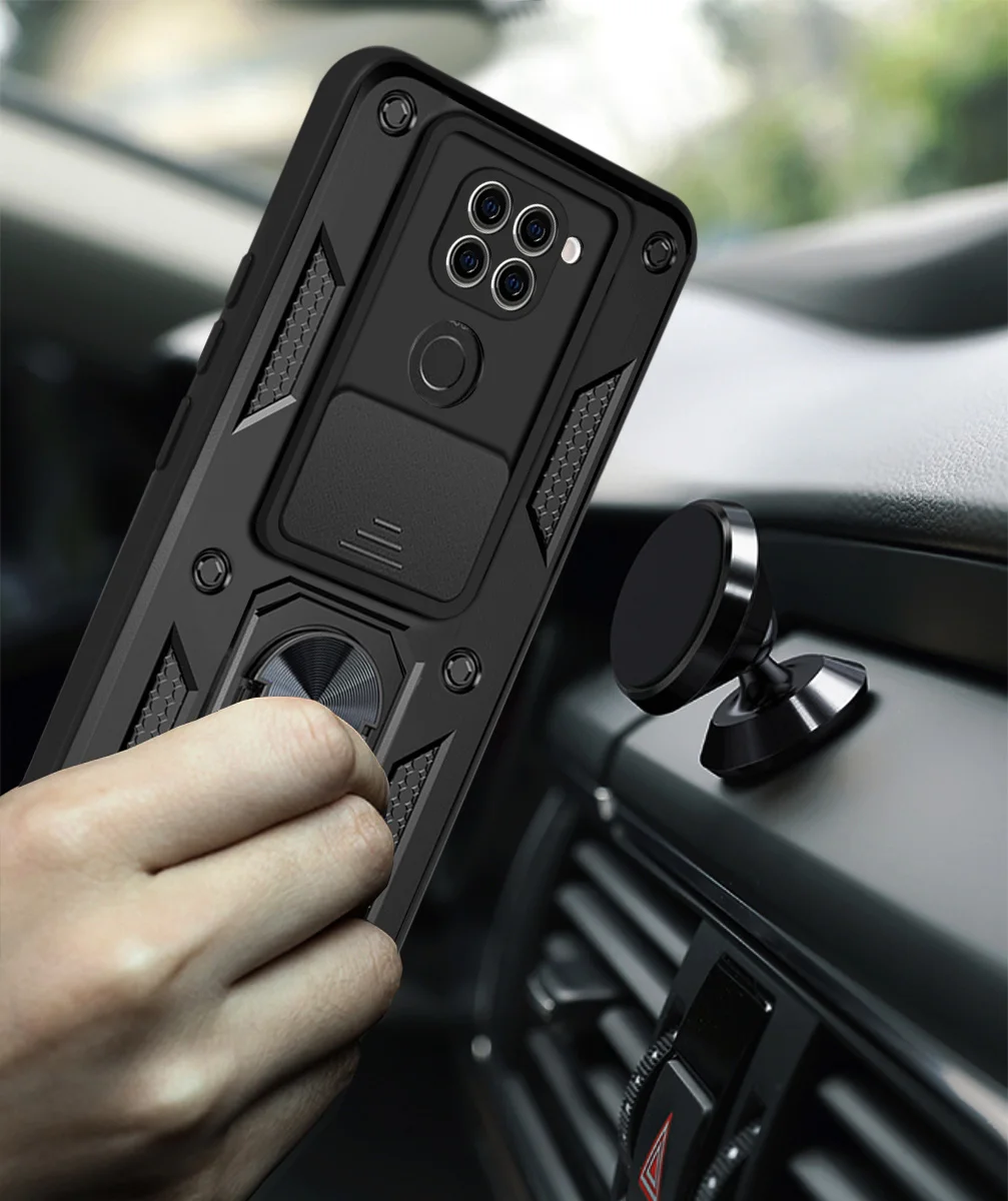 Enhanced Shockproof Armor Phone Case with Slide Lens Protector - Durable Cover Coque s Shell
