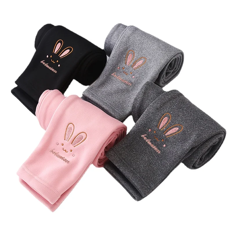 

New cute winter Girls Kids Pants Children leggings Cotton Velvet Elastic Waist Warm Legging 3-14 Years Girls Trousers