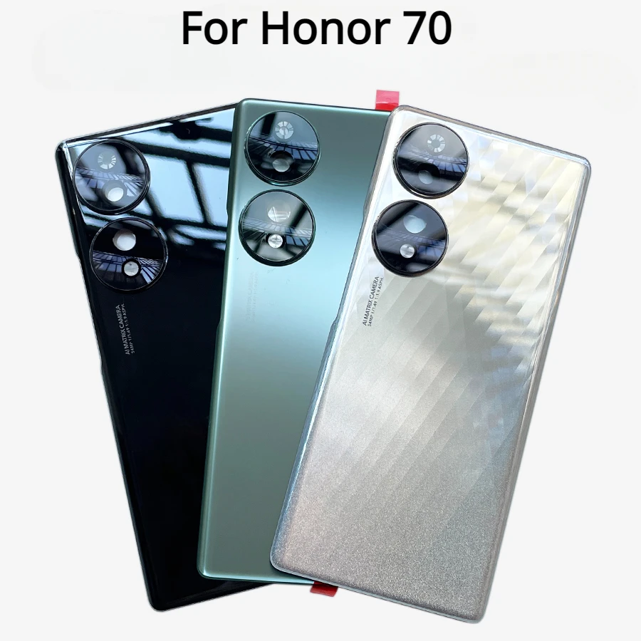 

Новая задняя крышка батарейного отсека для Honor 70 задняя крышка шасси объектив камеры + клейкие запасные части для смартфона
