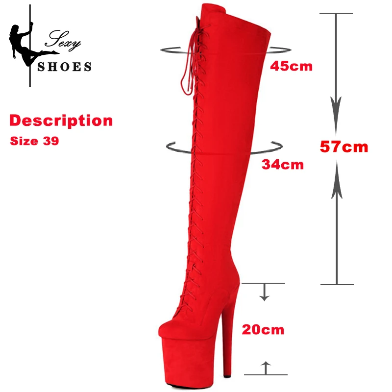 New Sexy 20cm Super Heels Over-the-Knee Thigh High Boot Autumn Club Nightclub Shoes Platform Women's Long Boots Pole Dance Shoes