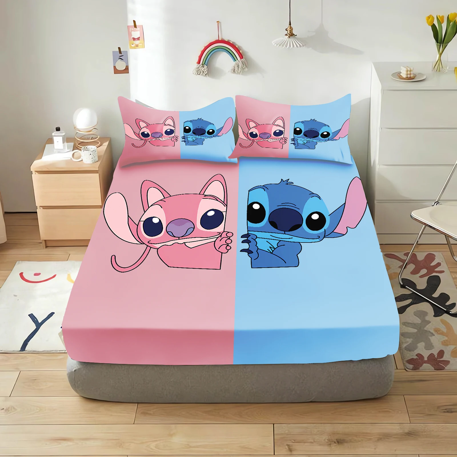 Description Picture 2 of itemStitch Fitted Sheet Cartoon Coverage Sheets Cover Teenager Soft Skin-friendly Elastic Children Cute Printing Bedding