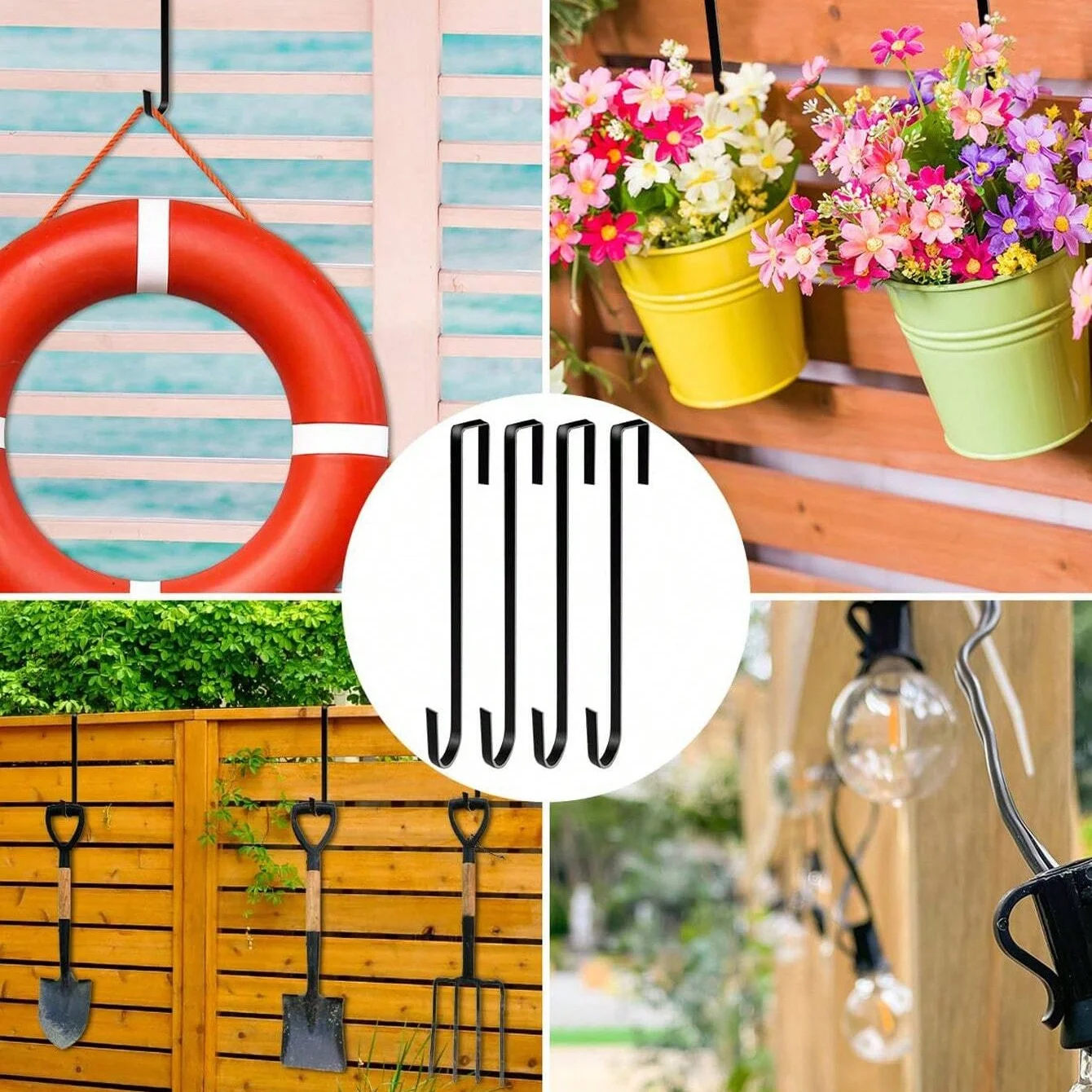 1/2/4pcs 12inch Wreath Hanger for Front Door Wreath Hook Over the Door Hanging Hook Household Multi-Purpose Storage Supplies 5