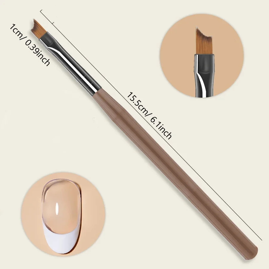9Pcs Nail Brushes Set Fine Line Painting Detail Work Pens Stylish Brown Handles Gel Nail Art Tool Kit for Professional & Home Use