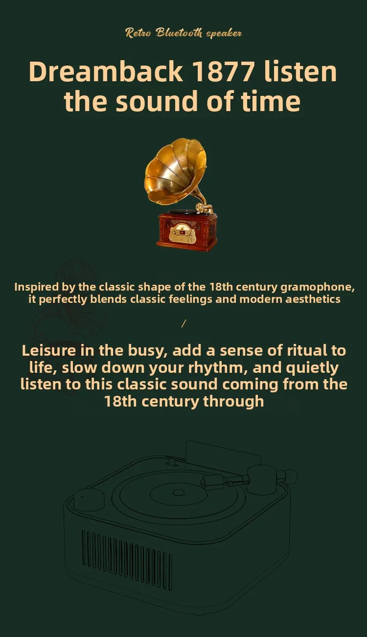 New Retro Bluetooth Speaker For Outdoor Home High Quality Wireless Speakers Creative Product.Aux TF U Disk Portable_voghion.com