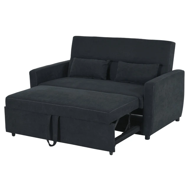Merax - Sofá cama plegable con 2 almohadas, sofá cama ajustable para  juegos, 5 posiciones para dormitorio, sala de estar y balcón, color negro
