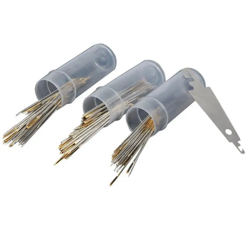 30 stücke Kreuz Stich Nadeln Gold Schwanz Nadel Blunt Stickerei Nadel Kreuz Stich Hand Werkzeuge – Detail 6