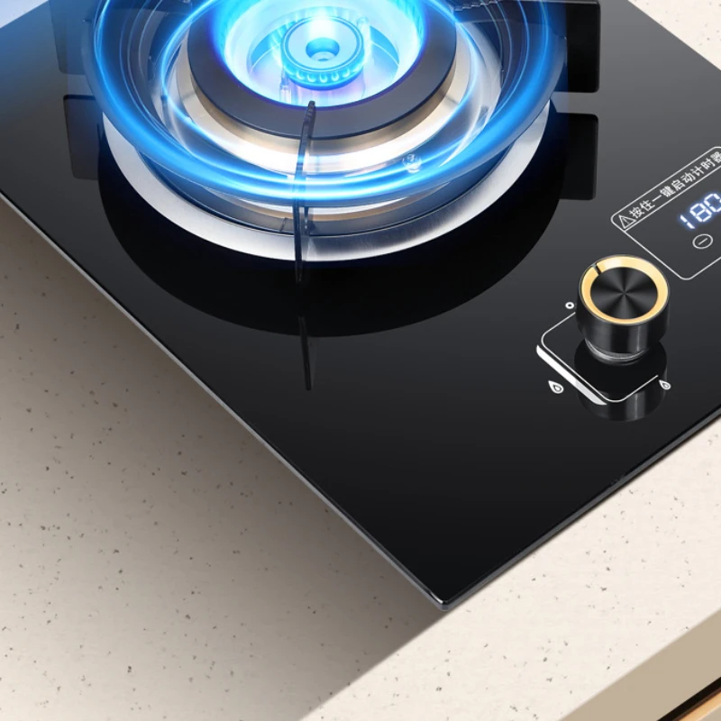 Explosion-proof Stainless Steel Gas Single Stove Desktop Gas Stove for Kitchen 5.2kw Large Fire Flame-out Protection Cooktops 5